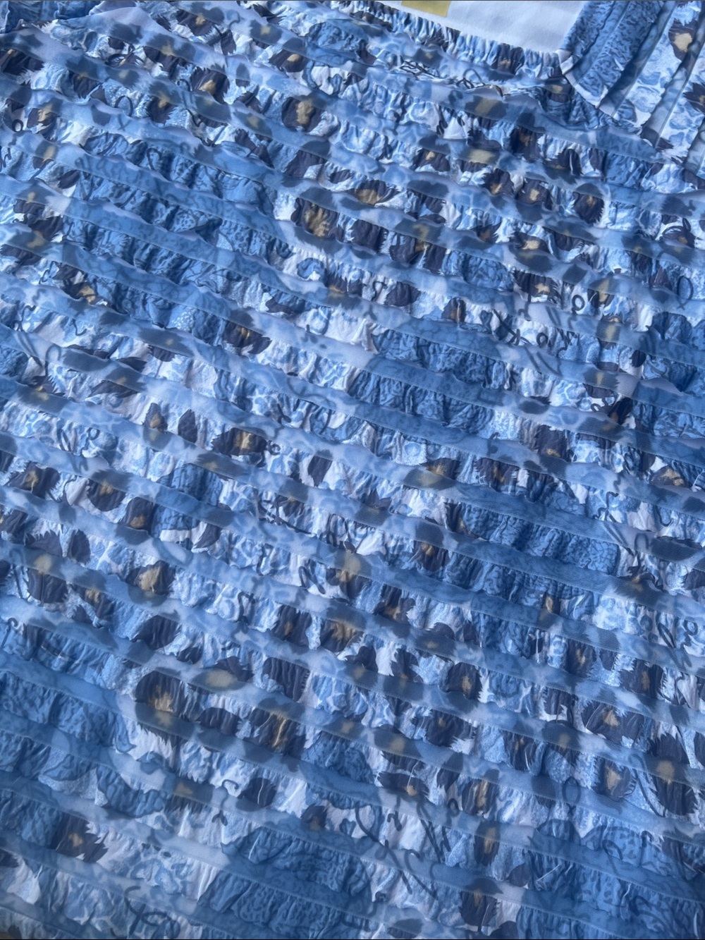 TanJay Light Blue Short Sleeve Square Neck Textured Top - Picture 5 of 6